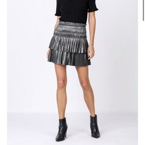 Current Air Metallic Tiered Skirt